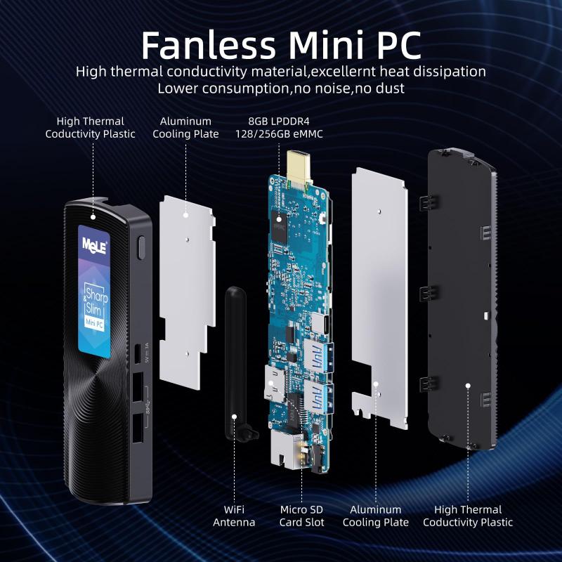 Mini PC Stick MeLe PCG02 - Windows 11 Home, Celeron N4000, 4GB